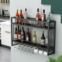 Porta bottiglie da vino Portabottiglie industriale da parete con 6 portabicchieri, 3 portabicchieri per acqua, portabottiglie da appendere, accessori per vino, portabottiglie da parete a 2 livelli,