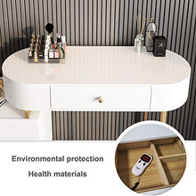ZRN Tavolo da Trucco Set da toeletta Moderno con Specchio Oscurante Touch Screen, Eleganti Comodi sgabelli, mobili da Camera da Letto Bianchi, Tavolo da Trucco, scrivania