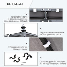 Outsunny Gazebo Pergola 3x3m da Esterno, Giardino o Terrazzo con Tenda Impermeabile Grigia