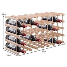 RELAX4LIFE Cantinetta Portabottiglie per Vino, Scaffale Portabottiglie con 40 Posti per Bottiglie di Vino, Supporto per Vino con Design Minimale e Moderno, Scaffale per Vino, Champagne, Legno Naturale
