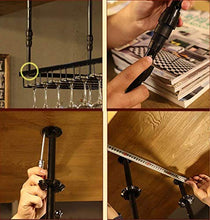 COLiJOL Portabottiglie da Vino in Ferro Marrone Appeso a Mensola per Bicchieri da Vino a Soffitto per Bar, Portabicchieri da Appendere (Dimensioni: 30 * 100 Cm)