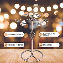 Porta Bicchiere di Vino, Portabottiglie per Bicchieri da Vino da Appoggio per 6 Bicchiere Holder Storage, Supporto a Testa in Giù Appeso Tazza Organizzatore Display per Scaffali per Bar di Casa