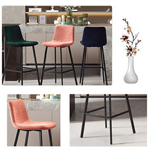 Sgabelli da Bar in Ferro battuto | Sedie da Bar, per bancone della Cucina, Sala da Pranzo, Bar, Pub con Schienale e Sedile in Velluto (Altezza Seduta: 65/75 cm)