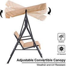 Torlia Tettuccio di Ricambio Universale per Altalena da Esterno per Sedia a Dondolo, Copertura di Ricambio Impermeabile per Altalena da Giardino, Patio, Altalena-Beige_164 * 114 * 15 cm