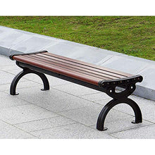GaoF panchina per Esterni in Alluminio pressofuso per Uso Domestico, panchina per Il Tempo Libero in Finto Legno in Lega di Alluminio con Schienale e braccioli, panchina per terrazza da Giardino