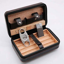 XZJJZ Desktop Cigar Humidor - Cigar Box Desktop Resistente all'Uso e sigillato Portatile Legno di Cedro Cigar Humidor Box Viaggi (Color : Black)
