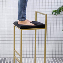 WANGFENG Sgabelli Sedie Moderne per Sgabelli, Seduta Imbottita in Velluto Grigio, Robusto Telaio in Ferro Metallico in Oro, Altezza Seduta: 65 Cm / 75 Cm