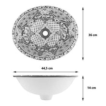 Lorena - Lavabo da incasso Talavera messicano, modello Cerames, 44,5 x 36 x 13 cm, ovale