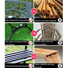 QHW Panchina da Esterno, Doppia panchina da Balcone in Ferro battuto, mobili da Giardino 130x60x85cm, Decorazione del Cortile Semplice e Moderna