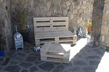 Palets Talavera SL Set 1 x divano pallet 12 Ocm x 80 cm, 1 x tavolo 80 x 50 cm, levigato e spazzolato, per interni ed esterni, colore naturale