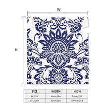 Copertura magnetica damascata per cassetta delle lettere blu e bianco dal design unico, per decorazione giardino, cortile, dimensioni standard 53 x 45 cm