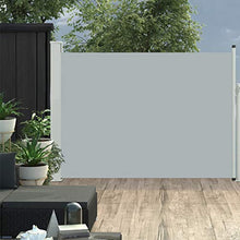 vidaXL Tenda da Sole Laterale Retrattile per Patio Privacy Automatica Schermo Parasole Frangivento 120x500 cm in Tessuto PU Grigio Telaio in Ferro