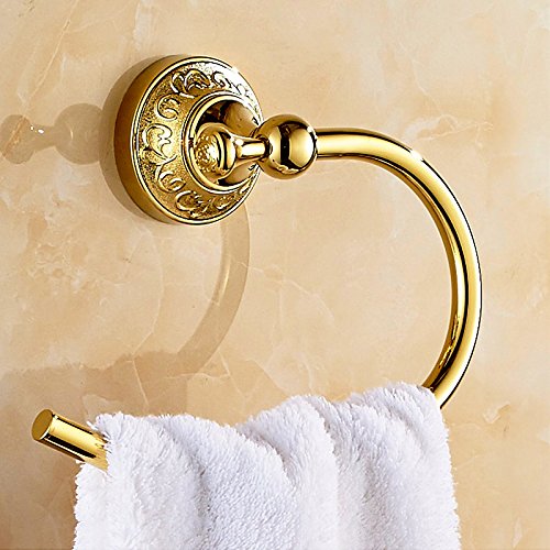 MBYW, portasciugamani moderno e minimalista ad alto carico portasciugamani da bagno europeo Golden Towel Ring bagno adatto per bagno, camera da letto, cucina, ufficio, bar, officina