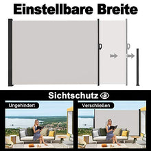 LARS360 Tenda Laterale Tenda da Sole Laterale Protezione Privacy, Parasole, Poliestere e Alluminio, Supporto in Metallo per Balcone e Terrazzo (200 x 300 cm, Grigio)