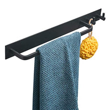 ZLININ Y-longhair - Portasciugamani in alluminio con 2 ganci, montaggio a parete, asta singola per il bagno, barra per doccia, asciugamano da bagno, anodizzato, lunghezza 43 cm