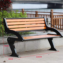 Panchine da giardino in metallo da 47 pollici per esterno mobilia del patio del portico del parco, panche dritte in ghisa massello con schienali, riposo sedie attesa panchine per parco