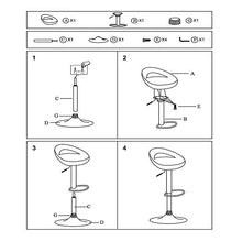 Sgabello da bar set di 2?regolabili in plastica ABS verde, altezza regolabili su Manico 84?–?104?cm