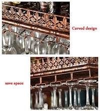 MWyanlan Bottiglia da Vino retrò in Ferro Industriale a Parete Loft | Calice Rack Bar Scaffale sospeso Scaffale Scaffale Portabicchieri Decorazione 24~48 per Ristoranti, Bar-60x35cm Bronzo