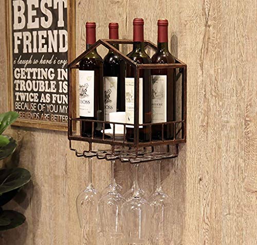 WLABCD Portabampato per Vino Home Red Holder Ristorante Bar S, European Creative Wood Solid Wallmount Sala da Pranzo Decorazione Decorazione Parete Armadio per Vino Cremagliera Vino Portabicchieri,a