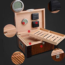 Minmin Cigar Box Humidor Cedar Wood Luxury grande capacità del cassone Fumo Idratante scatola marrone, 380x290x160mm accessori del sigaro (Size : 380x290x160mm)