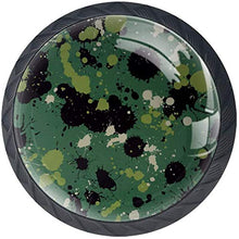 Macchie di graffiti grigio verde nero scuro Pomelli per Porta Set di 4 Pomelli per Mobili Manopole per Cassetti Cucina Armadio Vetro