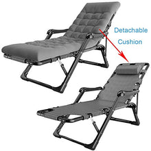 SHUAIIJUAN Sedia per il tempo libero domestico Folding Chair Giardino Sdraio Reclining Outdoor Patio campeggio da letto for adulti Childildren Prato sedie a sdraio con comodi CUushion Max.250kg - Grey