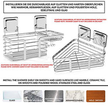 Riserva Adesivi magici di ricambio pad adesivo magic sticker | per mensola Portaoggetti da doccia senza foratura rettangolare muro | acciaio inox | ripiano scaffale per bagno multifunzionale
