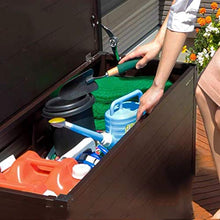Baule da Esterno Armadio Giardino Panca Stoccaggio da giardino per impieghi gravosi, Marrone impermeabile leggero Organizzatore del contenitore della piattaforma del patio all'aperto, per Cuscini gioc