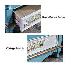 Comodino Verniciato Retro Comodino Legno Comodino unità 1/2-Governo del cassetto di cassetti End Side Table per mobili Camera da Letto (Colore : Blu, Dimensione : 60x60x65cm)