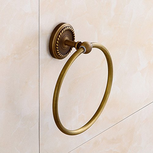 MBYW moderno minimalista portasciugamani portasciugamani da bagno portasciugamani in rame antico anello porta asciugamani in bronzo verde europeo adatto per bagno, camera da letto, cucina