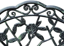Mobili da giardino in metallo 2 persone Nero 2 moduli, panca da giardino Panchina, il divano è realizzato in metallo di alta qualità, facile da montare,B