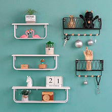 Semplicità Elegante Scaffale a Muro Scaffalature Sospese Scaffali in Ferro Arte Legno Massiccio Dormitorio Semplice Stoccaggio Cuscinetto Resistente, 2 Colori, 3 Dimensioni, HJJ, Nero, 54x12x14.3c