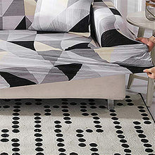 Odot Copridivano Elastico, Copridivano Salotto Protettore Imbottito Sofa Antiscivolo Ideale per Poltrone Mobili Copridivano (2 posti: 145-185cm,Geometrico)