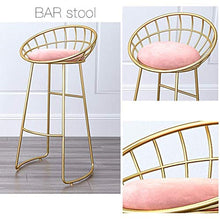 ZEH Sedia da Pranzo, tappezzeria bracciolo, seggiolone, Sgabello Sgabello da Bar Nordico con Schienale e poggiapiedi, Imbottito, Struttura in Ferro, a Colazione FACAI (Color : 65cm, Size : 65Cm)