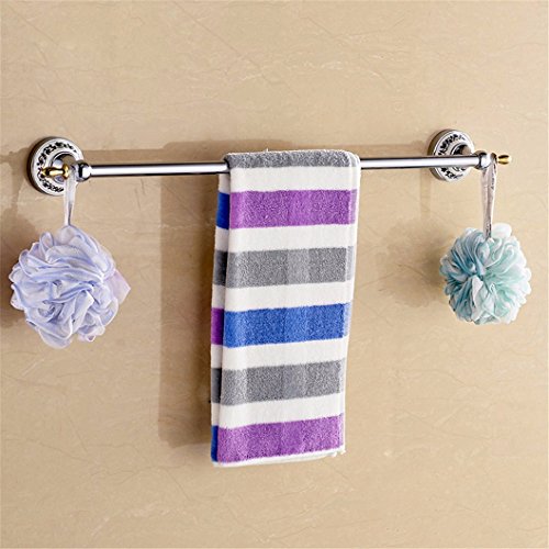 MBYW Portasciugamani Alto carico Portasciugamani da Bagno Portasciugamani da Bagno a Barra Singola Perforato in Acciaio Inossidabile Antico a Parete, Argento, 50 cm (19,6 Pollici)