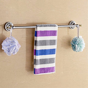 MBYW Portasciugamani Alto carico Portasciugamani da Bagno Portasciugamani da Bagno a Barra Singola Perforato in Acciaio Inossidabile Antico a Parete, Argento, 50 cm (19,6 Pollici)