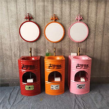 F-HOME Lavabo, lavabi industriali in ferro da stiro, lavabo, lavabo, lavabo, creativo, stile retrò, colore: rosa