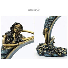 JBNJV Portabottiglie per Vino da banco, portabottiglie per Vino da appoggio, Artigianato, Resistente Resina Premium a Forma di Fata dei Fiori, 25X15,3X33,5 cm