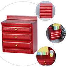 EXCEART 1: 12 Dollhouse Miniature Da Comodino Da Tavolo Mini Comodino Mobili Camera Da Letto In Legno Comodino Armadio Accessori Casa Delle Bambole Rosso