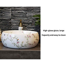 Fiori Uccelli Lavabo Ceramica, lavello Artistico Retro Adatto per Il Bagno di Un Hotel familiare