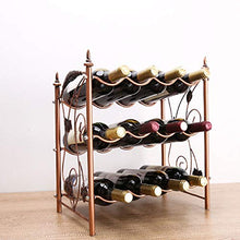 Portabottiglie per Vino 1Tier / 3Tier Creativo Ferro Battuto Wine Rack Stand Nordic Retro Calici Mensola Rack Wine Bottle Holder Display Vino Shelf Scaffale per Vino (Color : Three Layer)