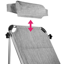 TecTake 800813 Sdraio da Spiaggia, Schienale Regolabile in 6 Posizioni, Parasole Regolabile, Cuscino, Trasportabile, Lettino da Giardino Relax Esterno (Grigio-mélange)