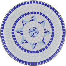 vidaXL Tavolo Piante in Ceramica con Mosaico 60cm Blu/Bianco Arredamento Esterno