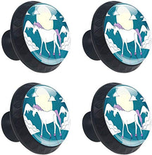 Unicorn Moon Mountain Cloud Jungle Pomelli per Porta Set di 4 Pomelli per Mobili Manopole per Cassetti Cucina Armadio Vetro