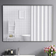 Specchio da bagno a Parete Specchio Rettangolare con Bordo Smussato Specchio per Il Trucco HD Specchio Argento a Prova di Esplosione per Camera da Letto/Bagno/Soggiorno Punch-Gratis(50 * 70 Cm)