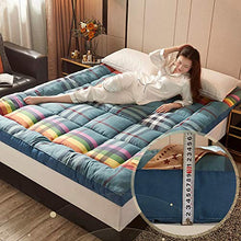 QXTT Materasso Futon, Materassi Letto Futon, Pieghevole Antiscivolo Tatami Materasso Pad Tappetino Tappeto Letto A Pelo Letto Pigro Stuoie per Camera da Letto E Ufficio,Blue-90×200cm