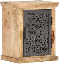 H-CAR Comodino con Anta Comodino Finitura Laterale Tavolo Porta Telefono per Soggiorno Camera da Letto 40x30x50 cm Legno massello di Mango