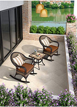 XinQing-Sedia a Dondolo Sedia a Dondolo all'aperto reclinabile, Telaio in Lega di Alluminio, Sedia retrò PE Rattan, Adatta per Giardino, terrazzo, Cortile 60x86x89cm