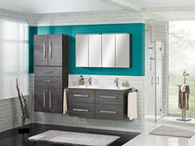 FACKELMANN Armadietto doppio Lugano con sistema di chiusura Soft-Close. Dimensioni (L x A x P): ca. 70 x 169 x 32 cm. Armadietto di alta qualità per il bagno o il bagno/corpo: grigio/frontale: grigio