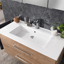 Fackelmann Set di mobili da Bagno Rustico, in Rovere Chiaro, 100 cm e Specchio da Bagno a LED, 3 Pezzi